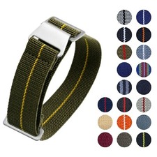 Marine Nationale Watch Strap Elastic Nylon One Piece Band 18mm 20mm 22mm UK