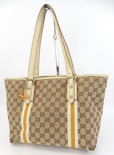 Auth gucci brown canvas and - auth,