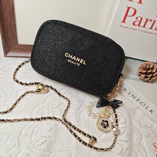 Black glitter mini crossbody - black,