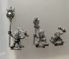 WFB 4th Edition Forest Goblins Command- Standard, Musician + Shaman, Metal OOP