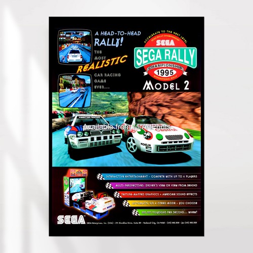 Sega rally arcade poster retro - sega,