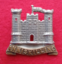 WWI / WWII 6th Inniskilling Dragoons Regiment Bi-Metal Military Cap Badge. A1-10
