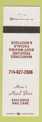 Matchbook cover mimi s - cover, nail