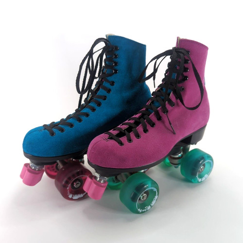 Riedell custom pink blue - &,
