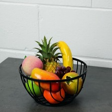Round Fruit Basket Black Flat