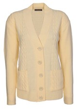 Cardigans for Women Ladies Long Sleeve Button Up Aran Cable Knitted Size 10-20