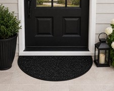 BLACK HALF MOON RUG 77CM X