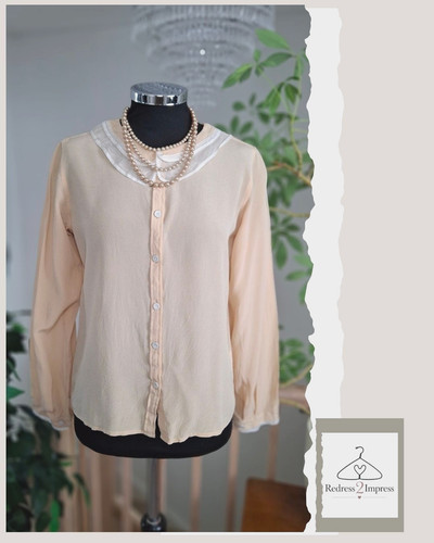Womens silk blouse nude - womens, uk