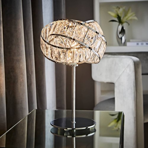 Jewel table lamp chrome base - table,
