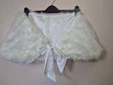 White Faux Fur Wrap Shawl