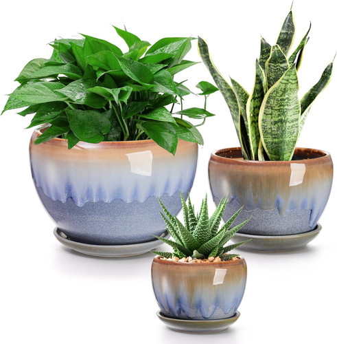 Pack ceramic plant pots - 3,