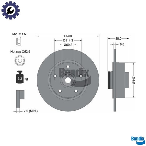 Brake disc bds1160 - brake,