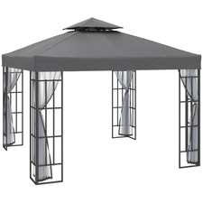 Gazebo 3x3m Steel Frame Grey