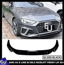 FOR AUDI A4 S4 B9.5 S LINE FRONT BUMPER LIP SPLITTER SPOILER GLOSS BLACK 2020+