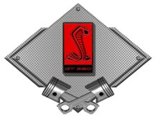 Shelby Cobra GT350R Silver Diamond with Pistons Steel Sign