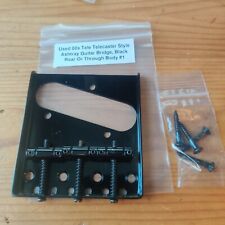 Used 2010s Tele Telecaster Style Guitar Bridge Black Ashtray 3 Saddles #1