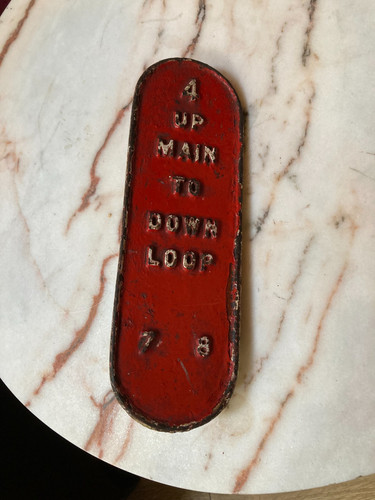 Vintage cast iron signal - cast, lever