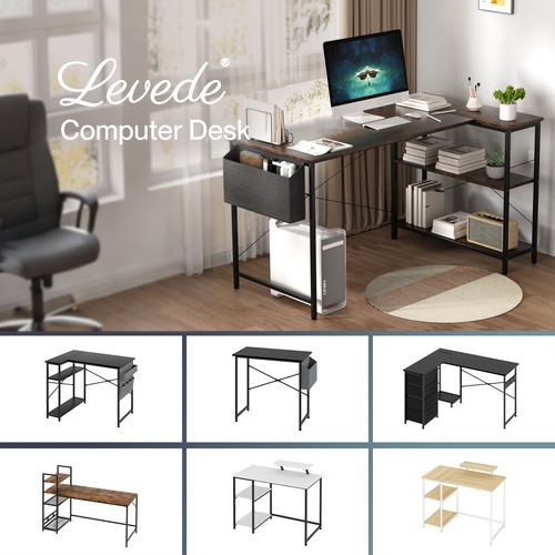 Levede computer desk - computer, l