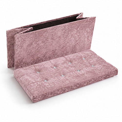 Crushed velvet ottoman storage - crushed,
