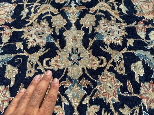 4x6 blue antique oriental rug - 4x6,
