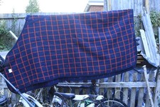 4ft 10 inche travel rug in blue red checks