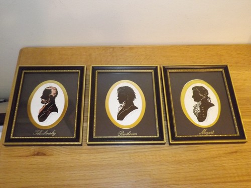 Trio silhouettes signed - of,