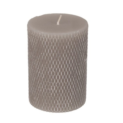 Grey pillar candle - candle, carved