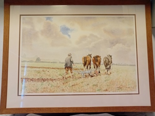 Heavy horses ploughing - heavy,