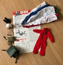 Vintage Palitoy Action Man Red Devil Parachutist Set - Red/White/Blue 1st Issue