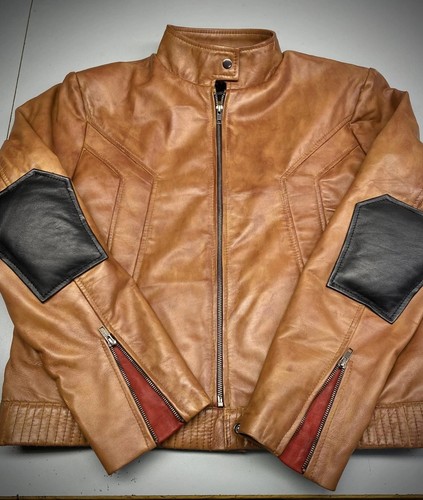 Red hood leather jacket - jacket, |