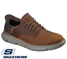 Skechers Garza - Gervin | Dark Brown & Black| Mens Slip Ins Shoes