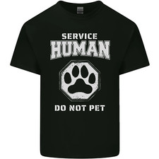 Service Human Do Not Pet Funny Dog Mens Cotton T-Shirt Tee Top