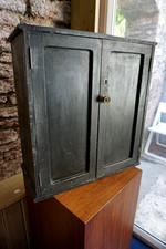 Vintage Rustic Weathered Unusual Shop Counter Glazed Display Cabinet Cupboard