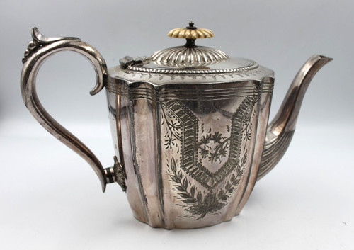 Antique silver plated teapot - antique,