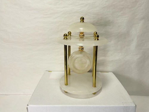 Jade green marble clock - jade-green,