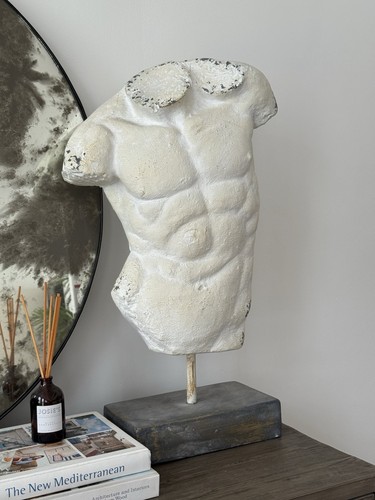 Male torso sculpture white