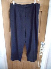 ANN HARVEY BLUE SMART TROUSERS ELASTIC SIDES SIZE 20 SHORTENED TO 26L