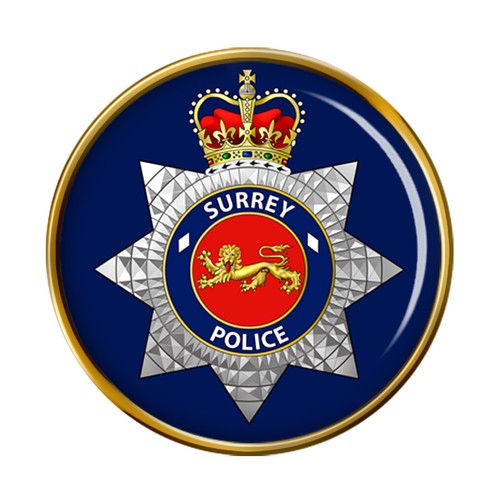 Surrey police pin badge - police,