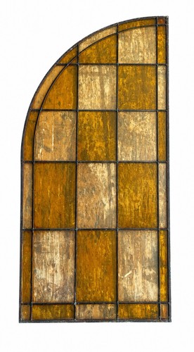 Pair antique arched leaded - arched,