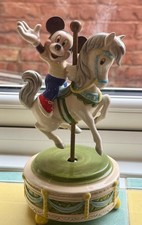 Vintage Schmid Disney Mickey Mouse Carousel Horse Music Box Club March 9" Read