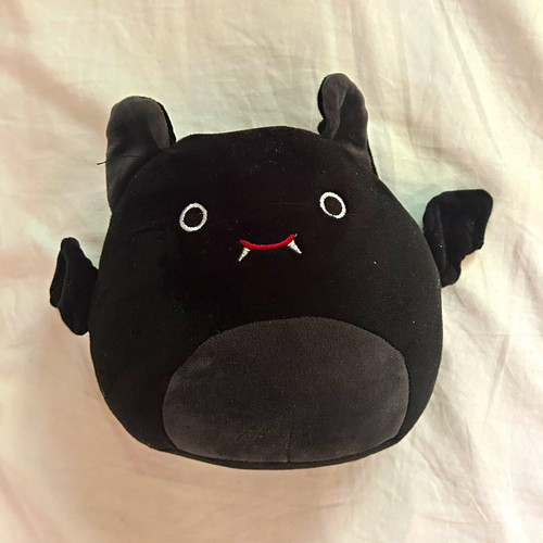 Black bat squishmallow - black,