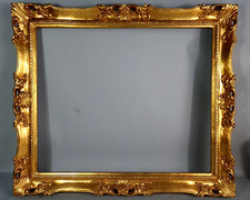 Louis XV Style Frame 60X50 Cm Carved Wood Gilded Leaf C693
