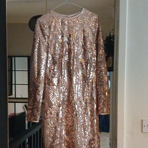 Boohoo rose gold sequin midi - boohoo,