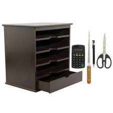 Dark Brown Wood 4-Shelf