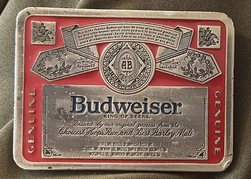 Vintage budweiser belt buckle - belt,