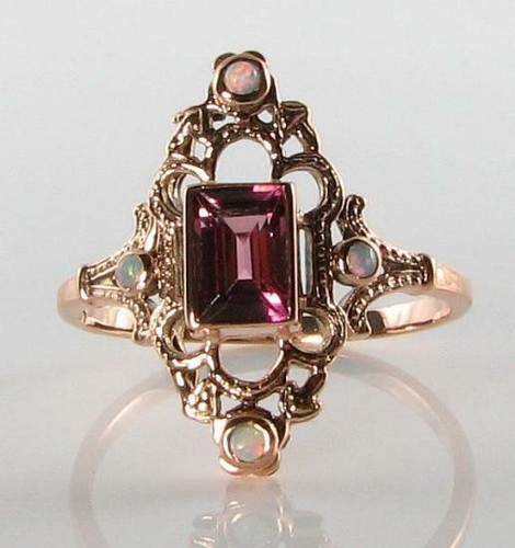 9ct rose gold pink tourmaline - gold,