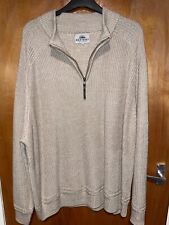 Mantaray Oatmeal Zipneck Knit Top (Size 3XL, XXXL)