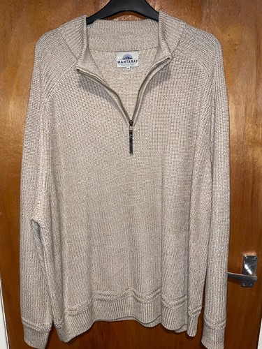 Mantaray oatmeal zipneck knit - mantaray,
