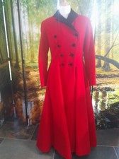Katherine Hamnett Vintage Red wool riding coat princess fit flareSize M (10/12) 