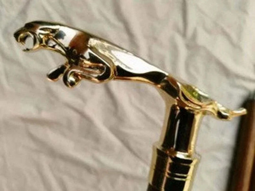 Antique brass jaguar - brass, handle